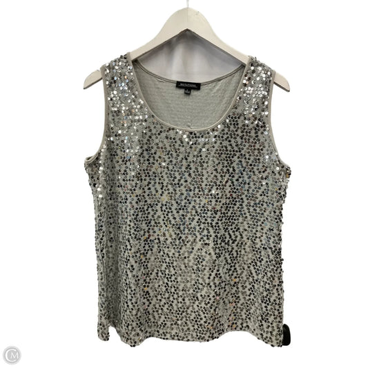 Top Sleeveless By Notations In Silver, Size: L