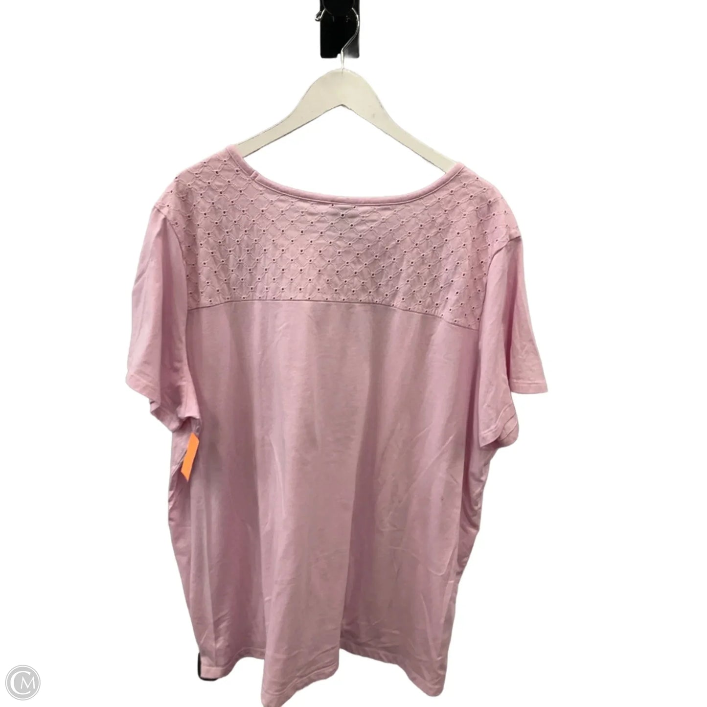 Top Short Sleeve By Croft And Barrow In Pink, Size: 3x
