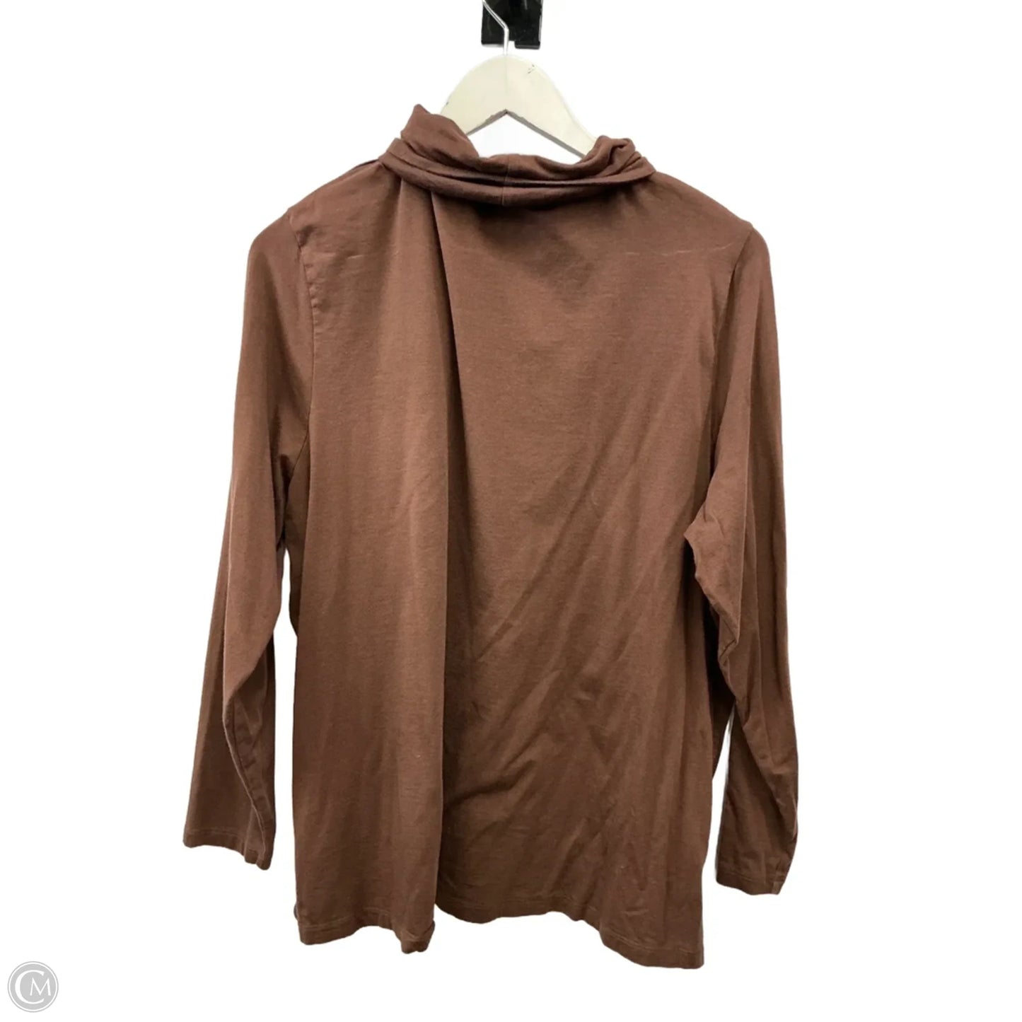 Top Long Sleeve Basic By Lands End In Brown, Size: 2x