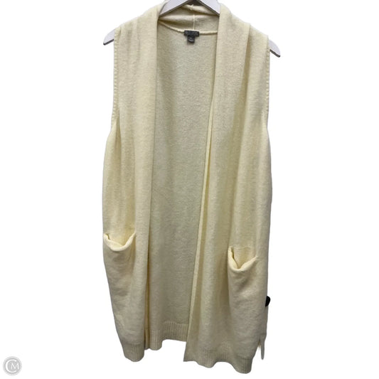 Vest Sweater By Falls Creek In Cream, Size: 2x