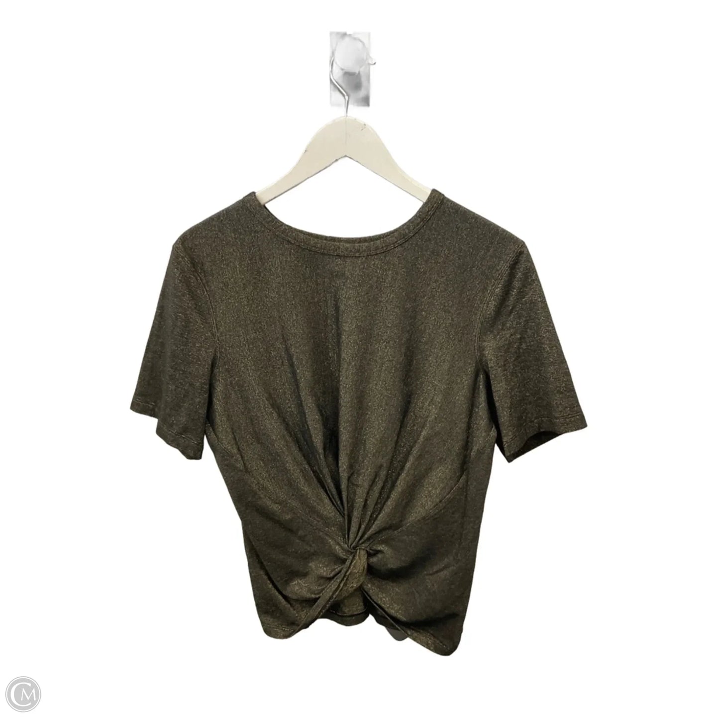 Athletic Top Short Sleeve By Lululemon In Black & Gold, Size: S