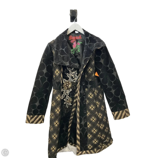 Coat Other By Desigual In Black & Gold, Size: L