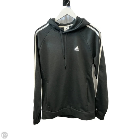 Athletic Sweatshirt Hoodie By Adidas In Black, Size: M