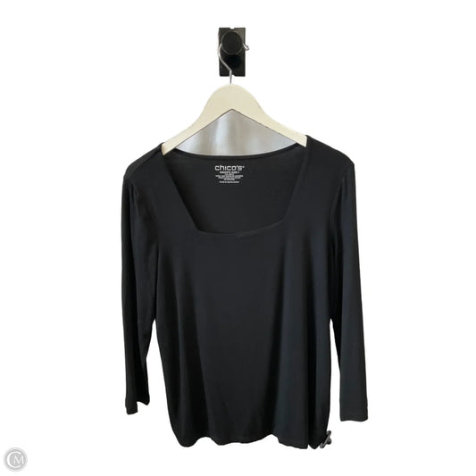 Top 3/4 Sleeve By Chicos In Black, Size: M
