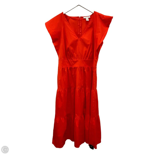 Dress Casual Midi By London Times In Orange, Size: L