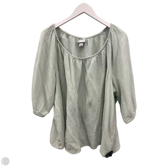 Top Short Sleeve By Ava & Viv In Green, Size: 2x