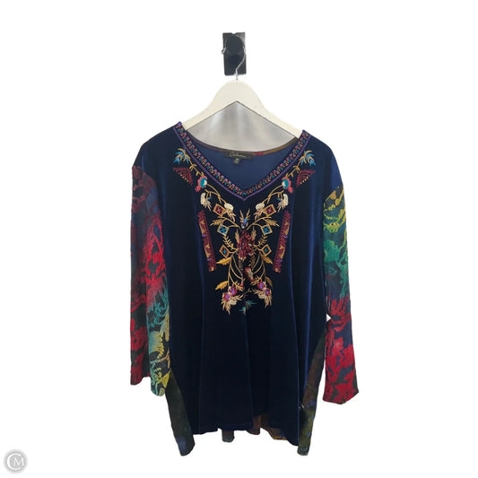 Top Long Sleeve By Clothes Mentor In Blue & Green, Size: 3x