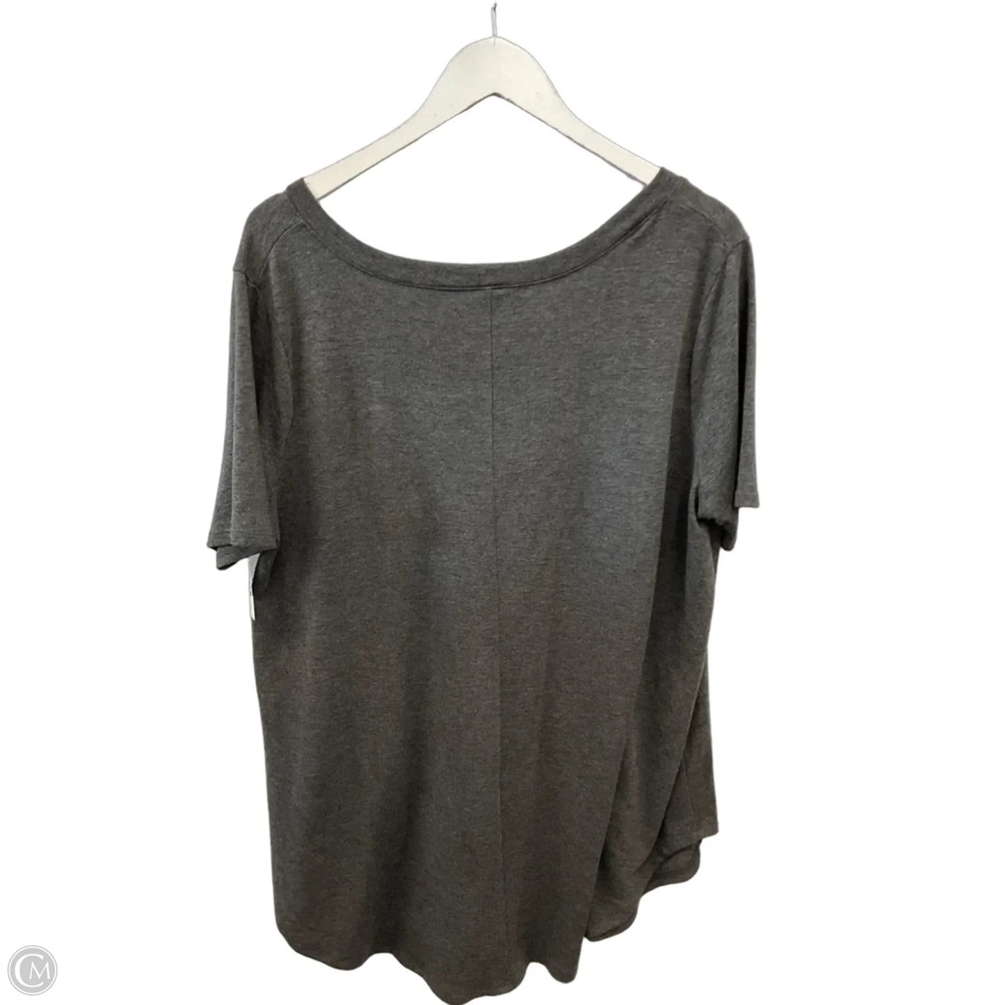 Top Short Sleeve By Zenana In Grey, Size: 2x