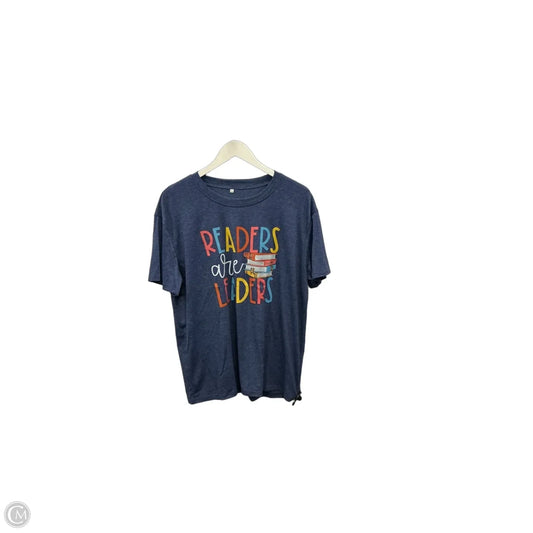 Top Short Sleeve By Cme In Blue, Size: 2x