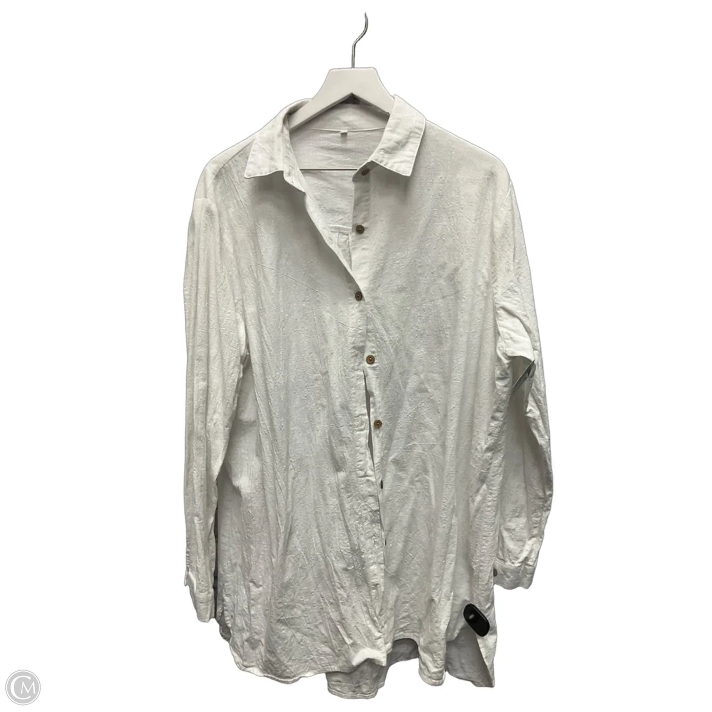 Top Long Sleeve By Cme In White, Size: 2x