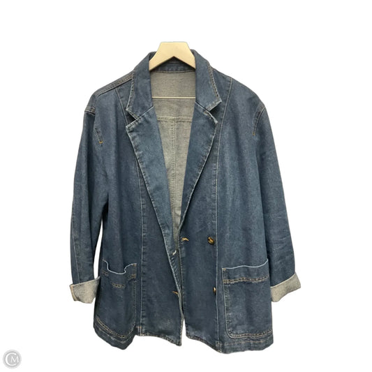 Jacket Denim By Clothes Mentor In Blue Denim, Size: L