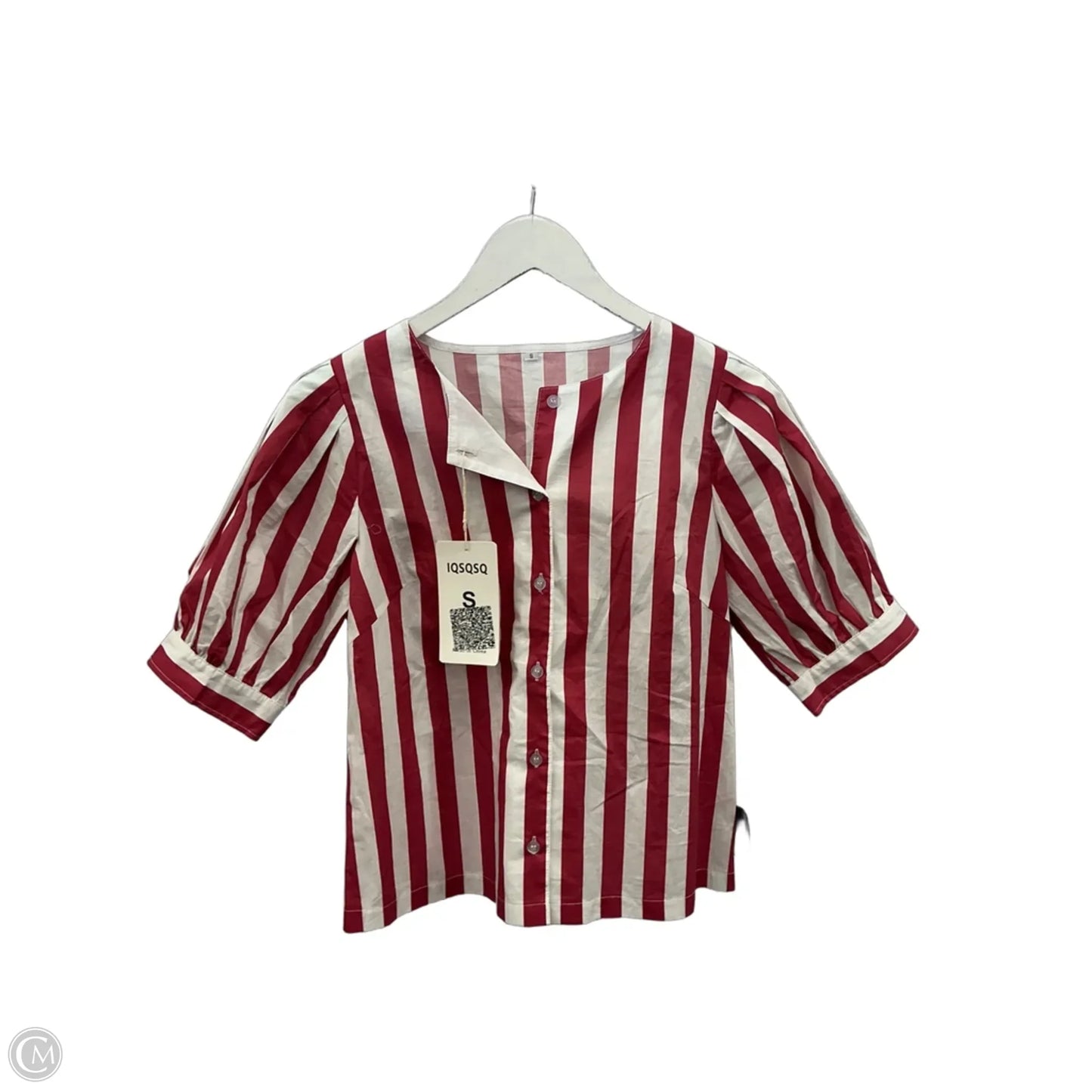 Top Short Sleeve By Cmf In Pink & White, Size: S