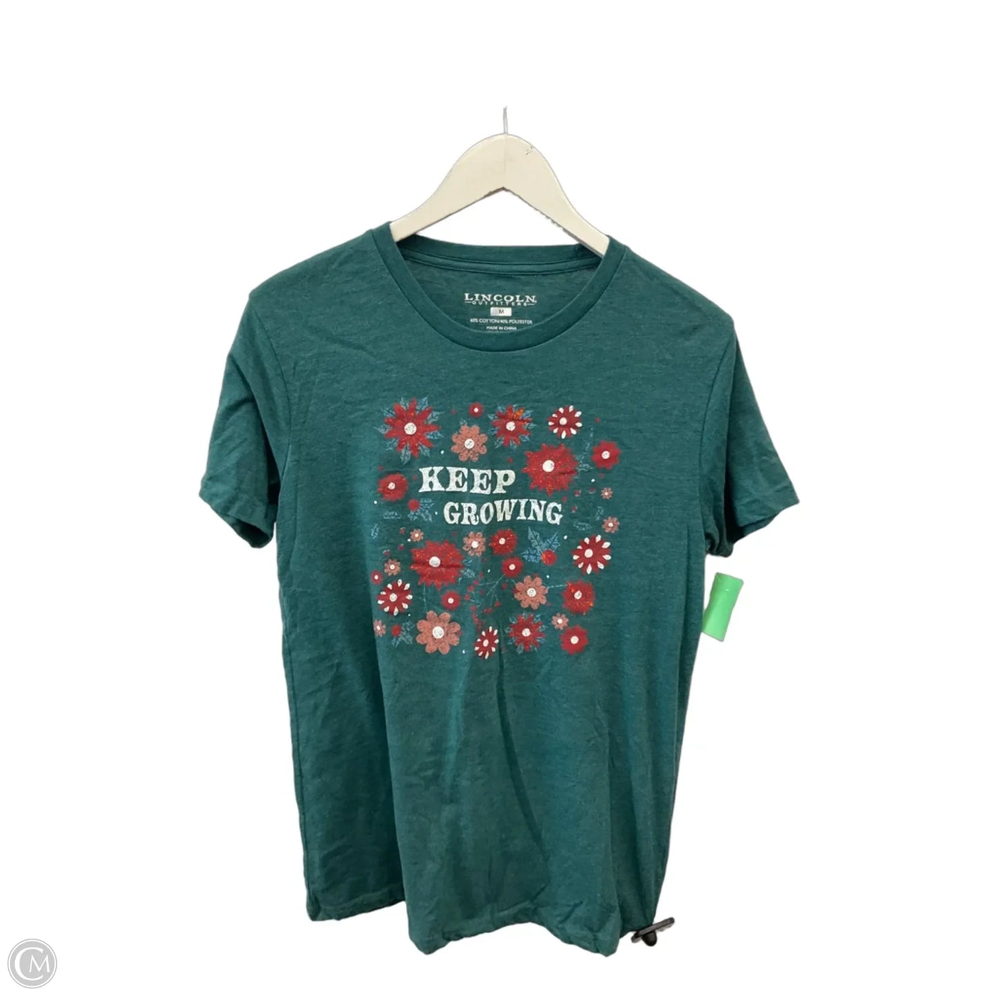 Top Short Sleeve By Cme In Green, Size: M