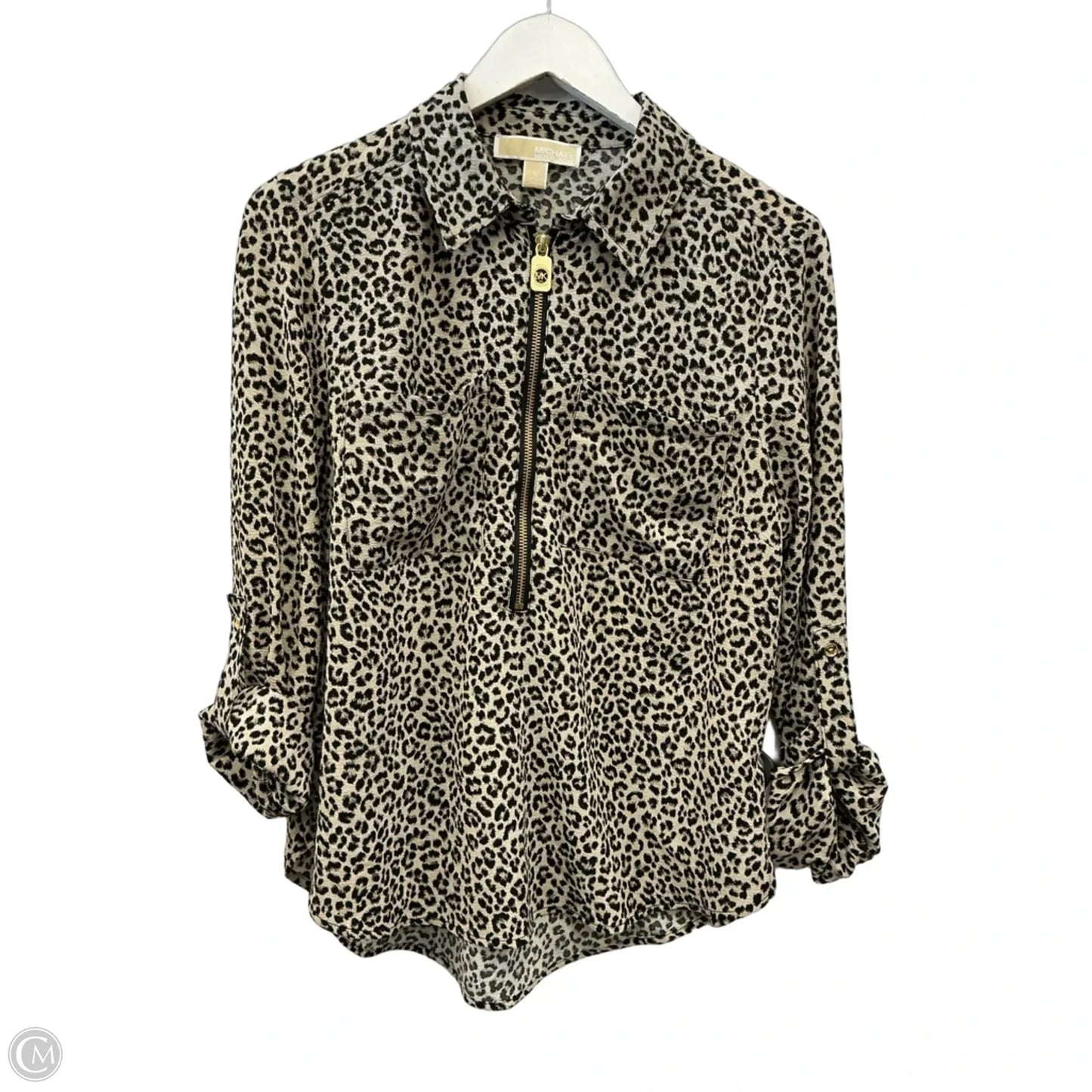 Top Long Sleeve By Michael By Michael Kors In Animal Print, Size: M
