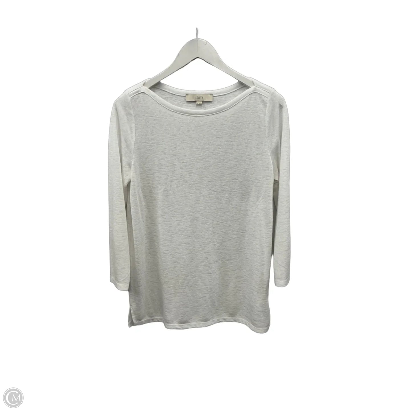 Top Long Sleeve By Loft In White, Size: M