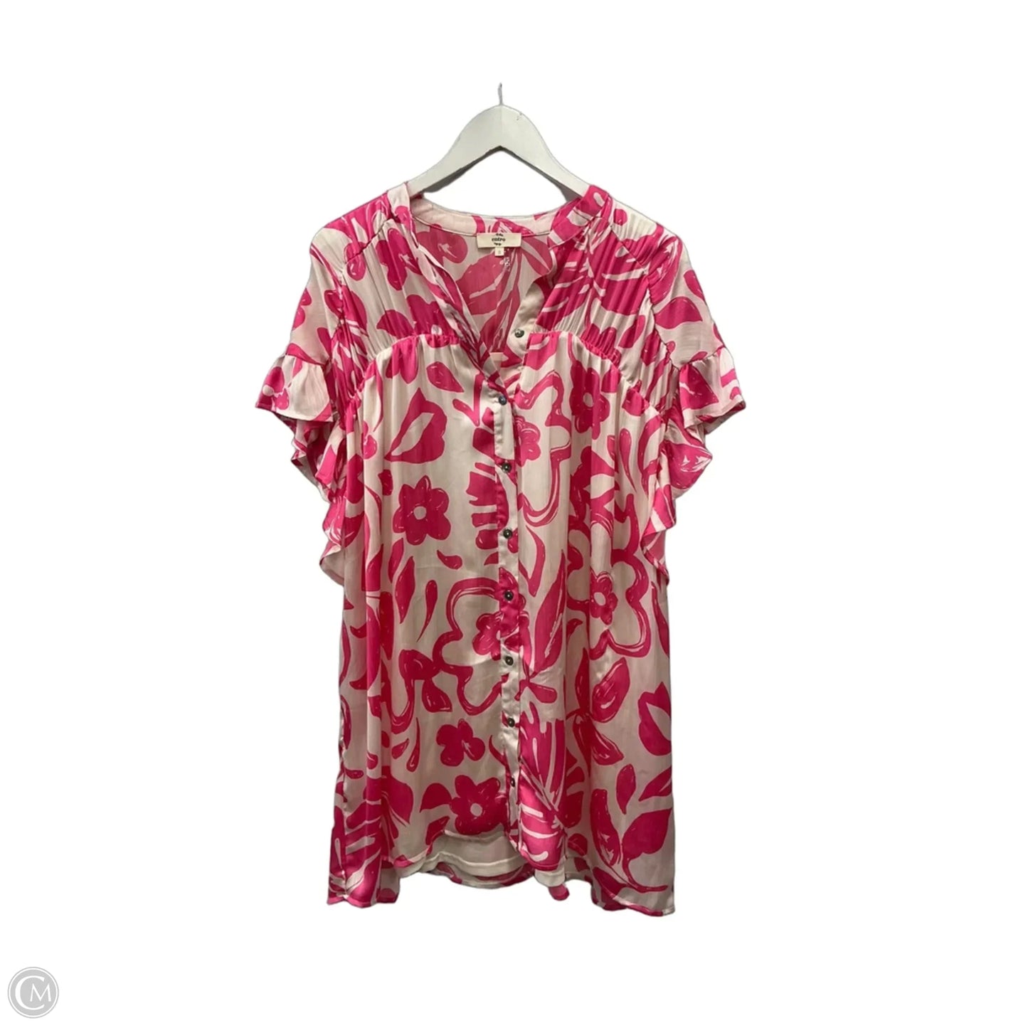 Dress Casual Short By Entro In Pink & White, Size: S