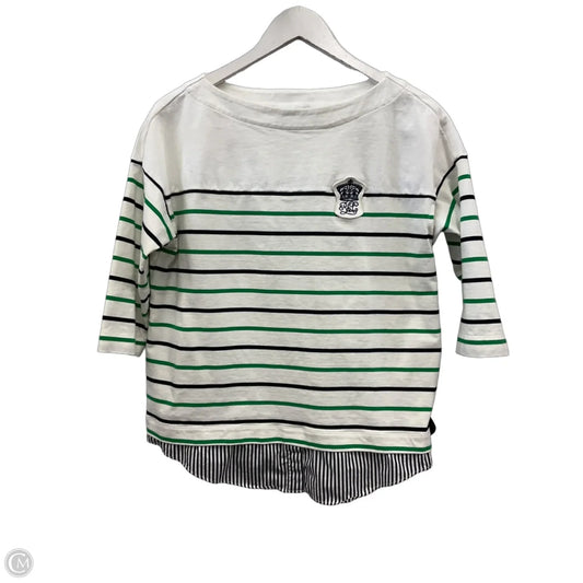 Top 3/4 Sleeve By Lauren By Ralph Lauren In Striped Pattern, Size: M