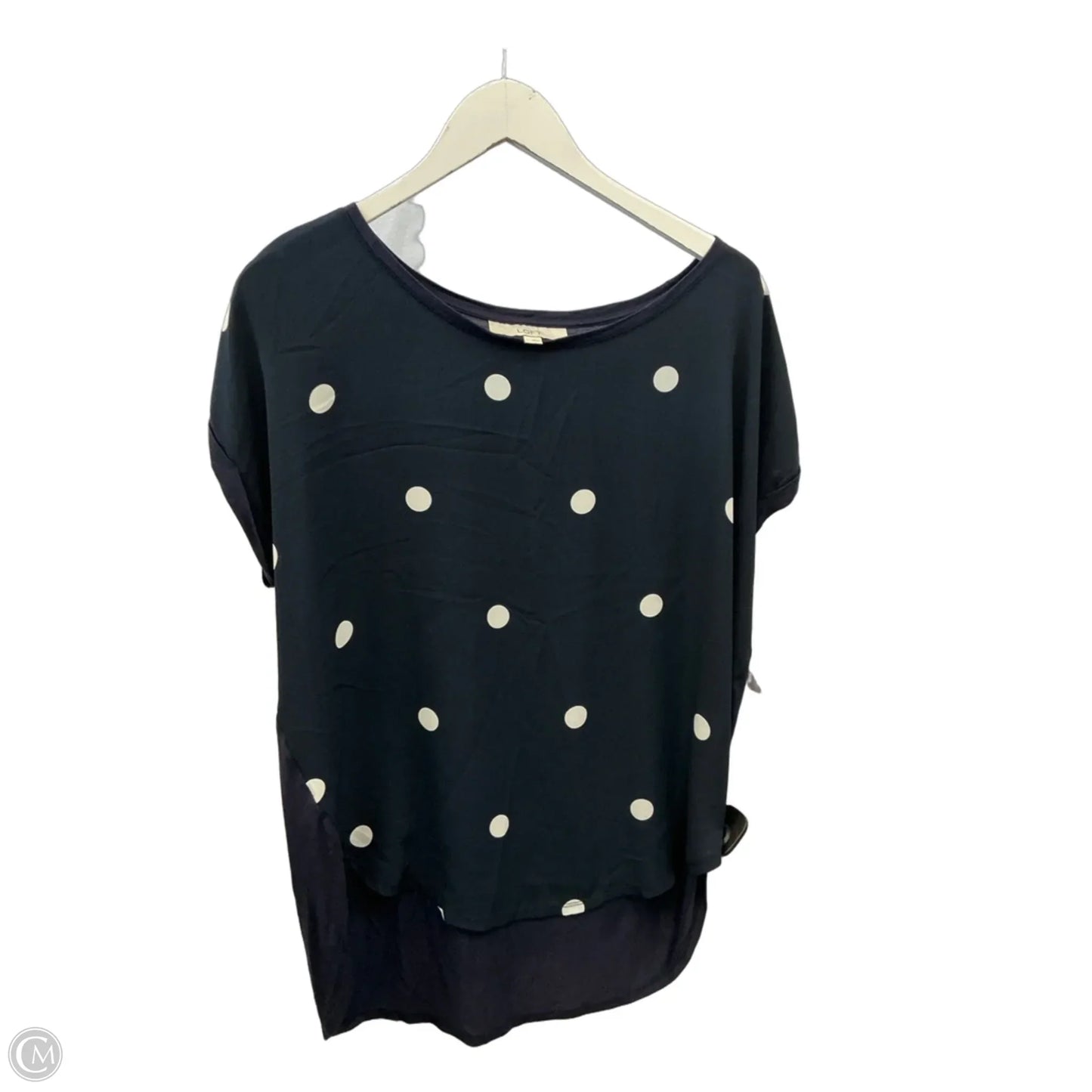 Top Short Sleeve By Loft In Navy, Size: L