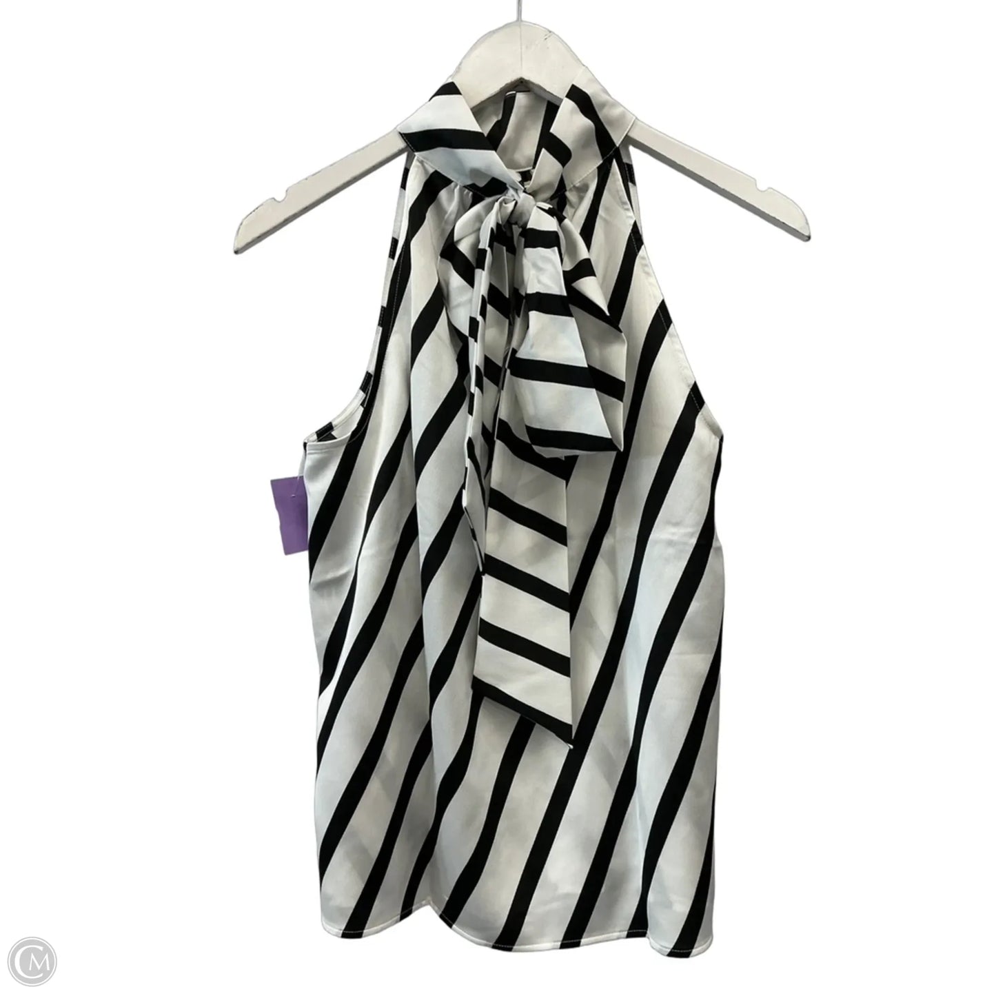 Top Sleeveless By Loft In Black & White, Size: M