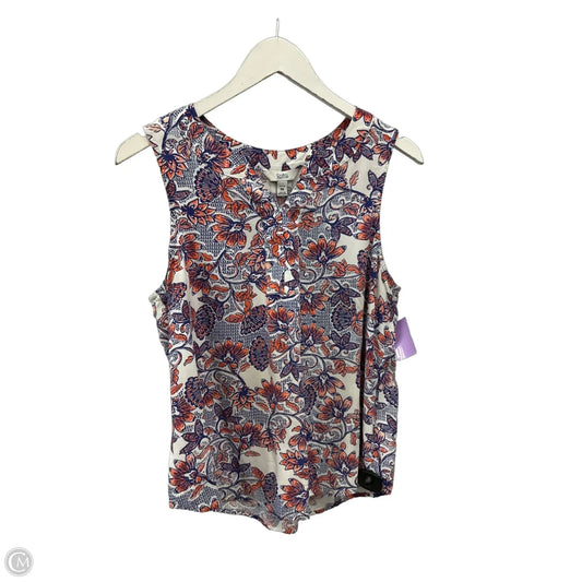 Top Sleeveless By Croft And Barrow In Blue & Red & White, Size: S