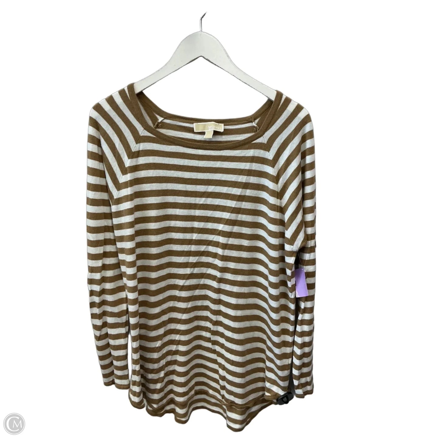 Top Long Sleeve By Michael By Michael Kors In Beige, Size: L