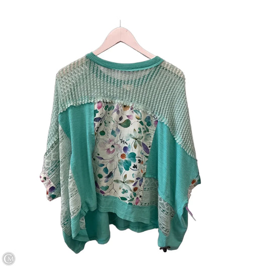 Top Short Sleeve By Pol In Aqua, Size: L