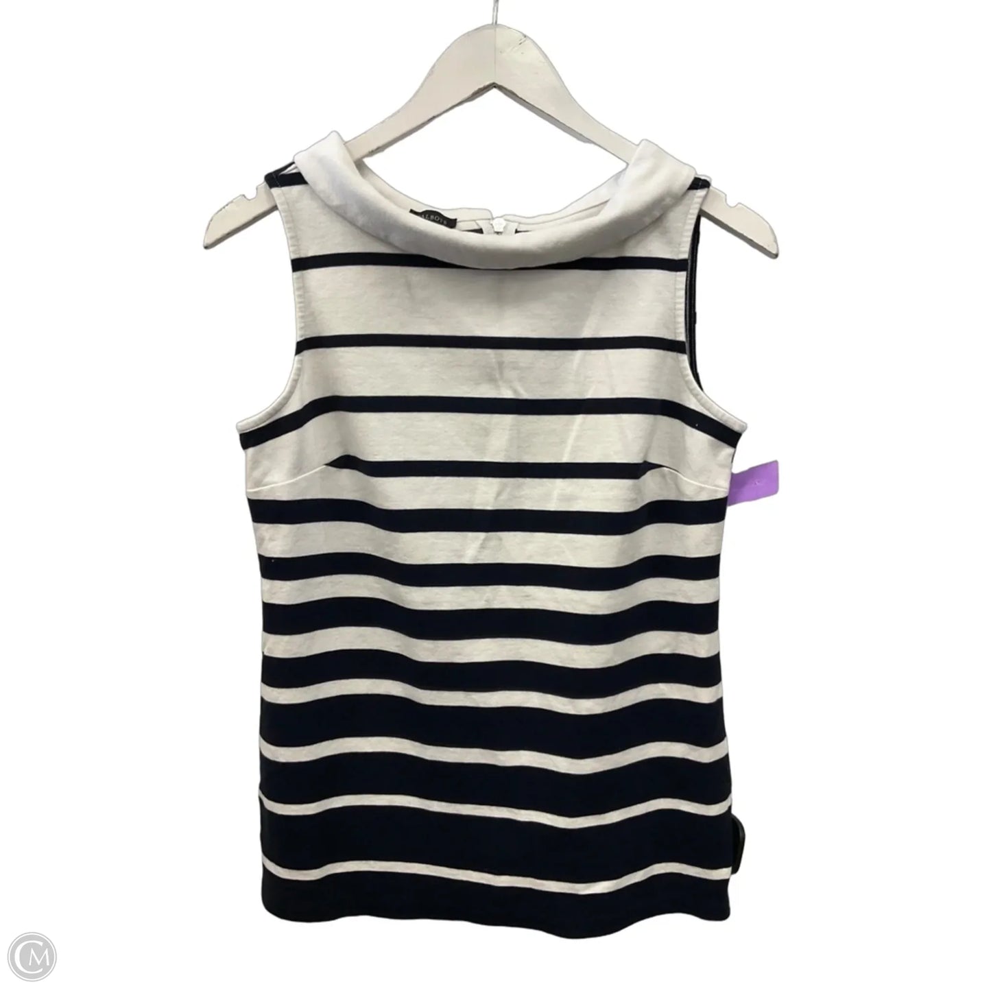 Top Sleeveless By Talbots In Blue & White, Size: S