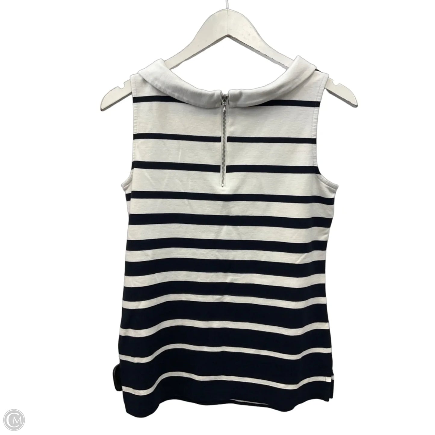 Top Sleeveless By Talbots In Blue & White, Size: S