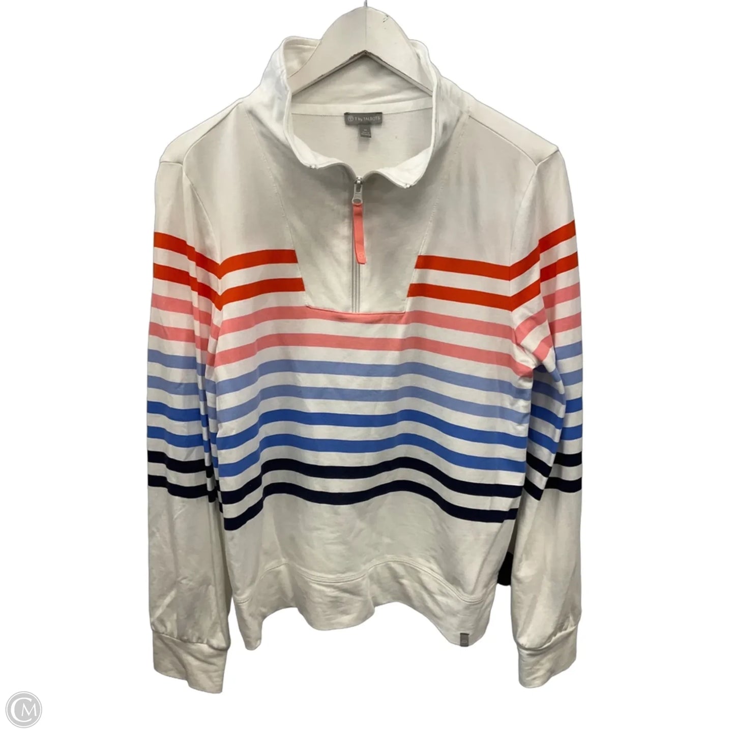 Athletic Top Long Sleeve Collar By Talbots In White, Size: M