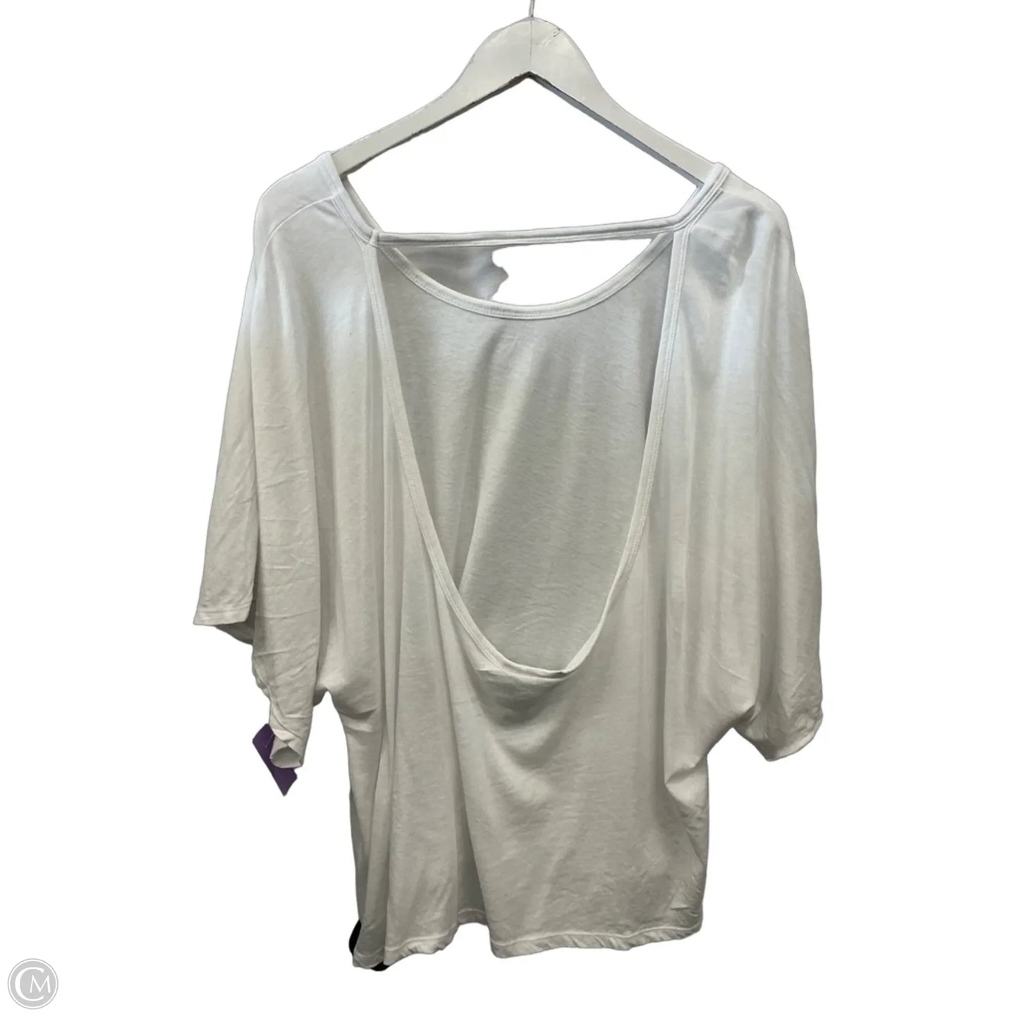 Athletic Top Short Sleeve By Moda Intl In White, Size: Xl