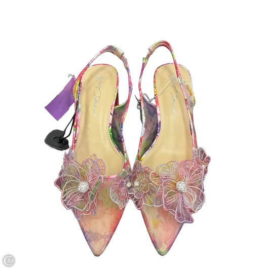 Shoes Heels Block By Betsey Johnson In Floral Print, Size: 9