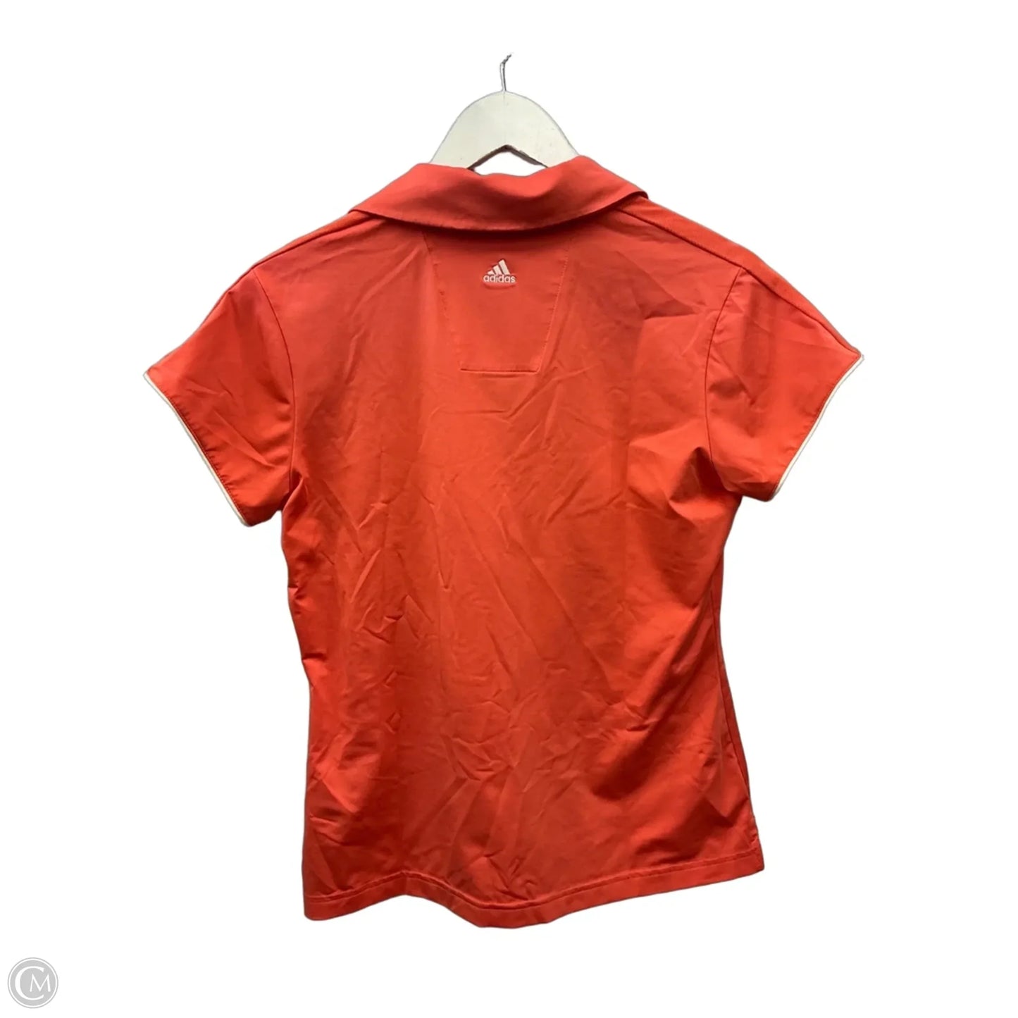 Athletic Top Short Sleeve By Adidas In Orange, Size: M