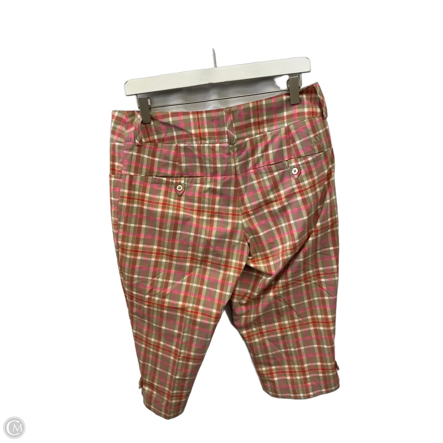 Athletic Capris By Adidas In Pink & Tan, Size: M