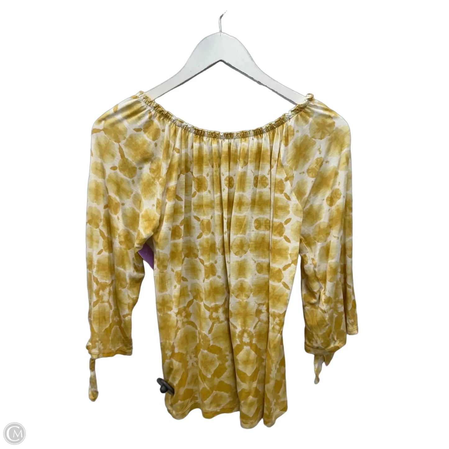 Top Short Sleeve By Chicos In Yellow, Size: M