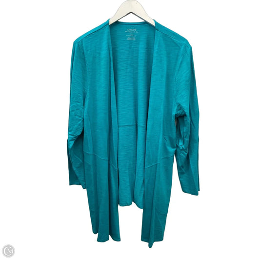 Cardigan By Chicos In Aqua, Size: Xl