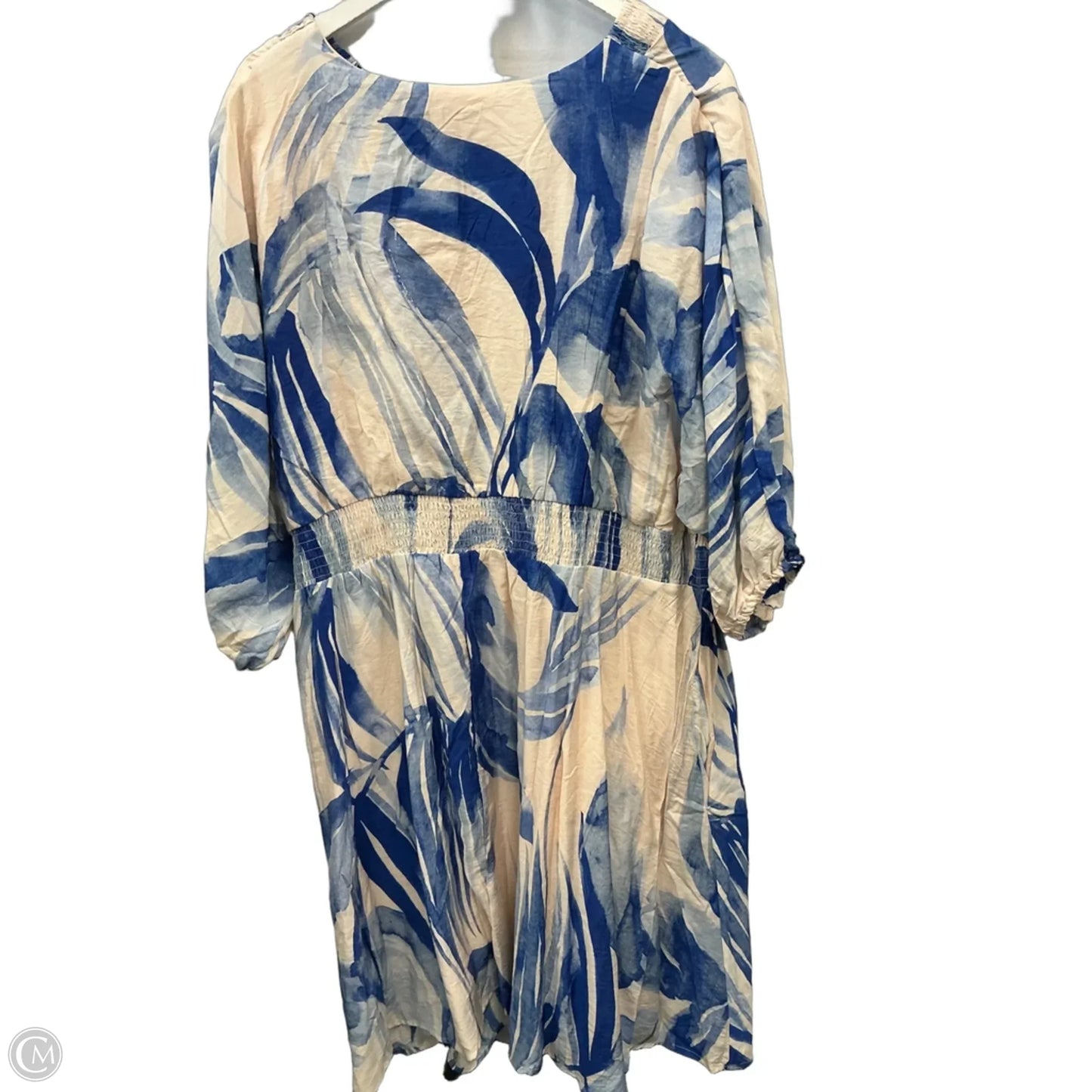 Dress Casual Midi By Hayden La In Blue & Cream, Size: 3x