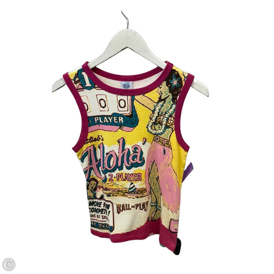 Top Sleeveless By Cme In Pink & Yellow, Size: S