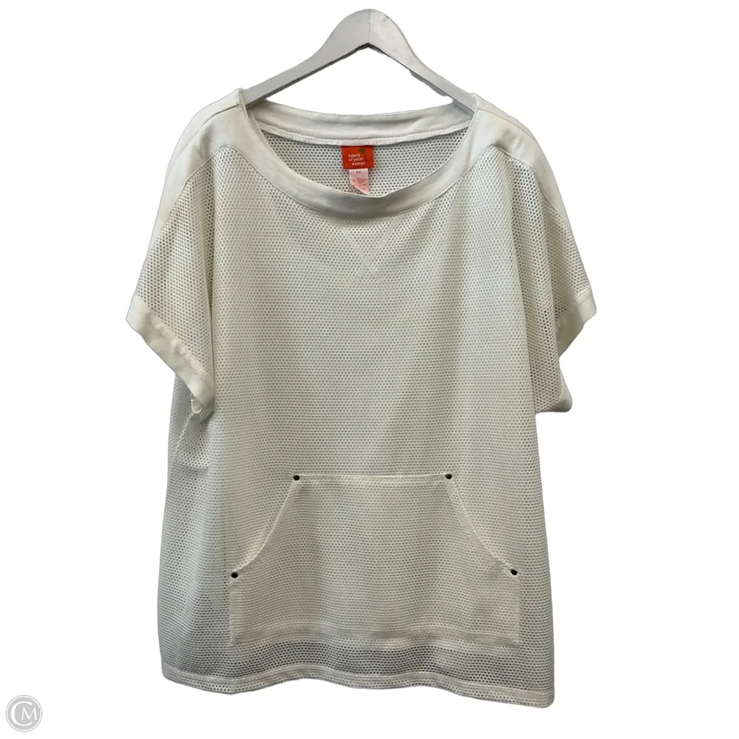 Top 2pc Short Sleeve By Hearts Of Palm In White, Size: 2x