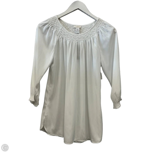 Top 3/4 Sleeve By Chicos In White, Size: S
