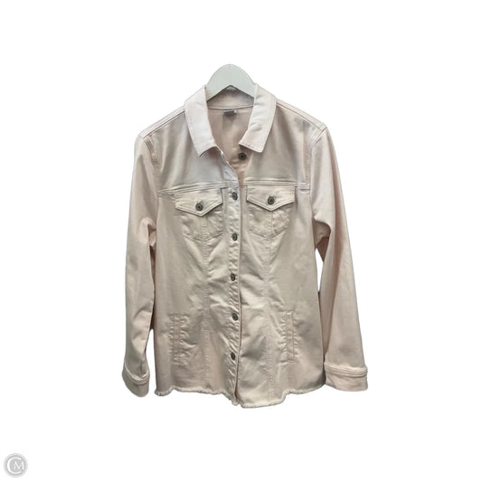 Jacket Denim By Chicos In Pink Denim, Size: 1x