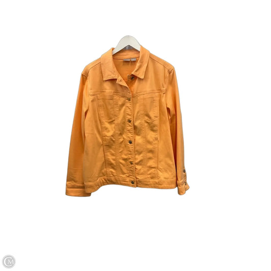 Jacket Denim By Chicos In Orange Denim, Size: 1x