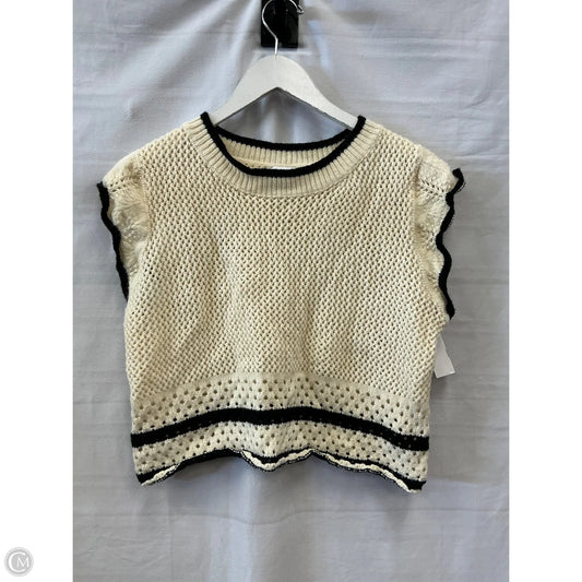 Sweater Short Sleeve By Gilli In Cream, Size: L