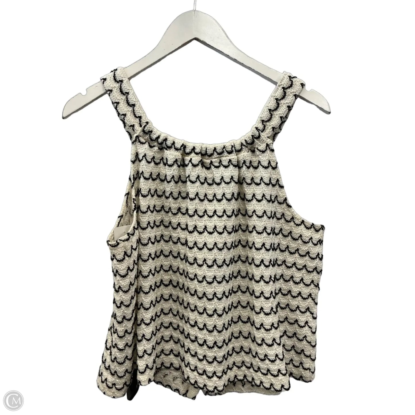 Top Sleeveless By Madewell In Black & White, Size: L