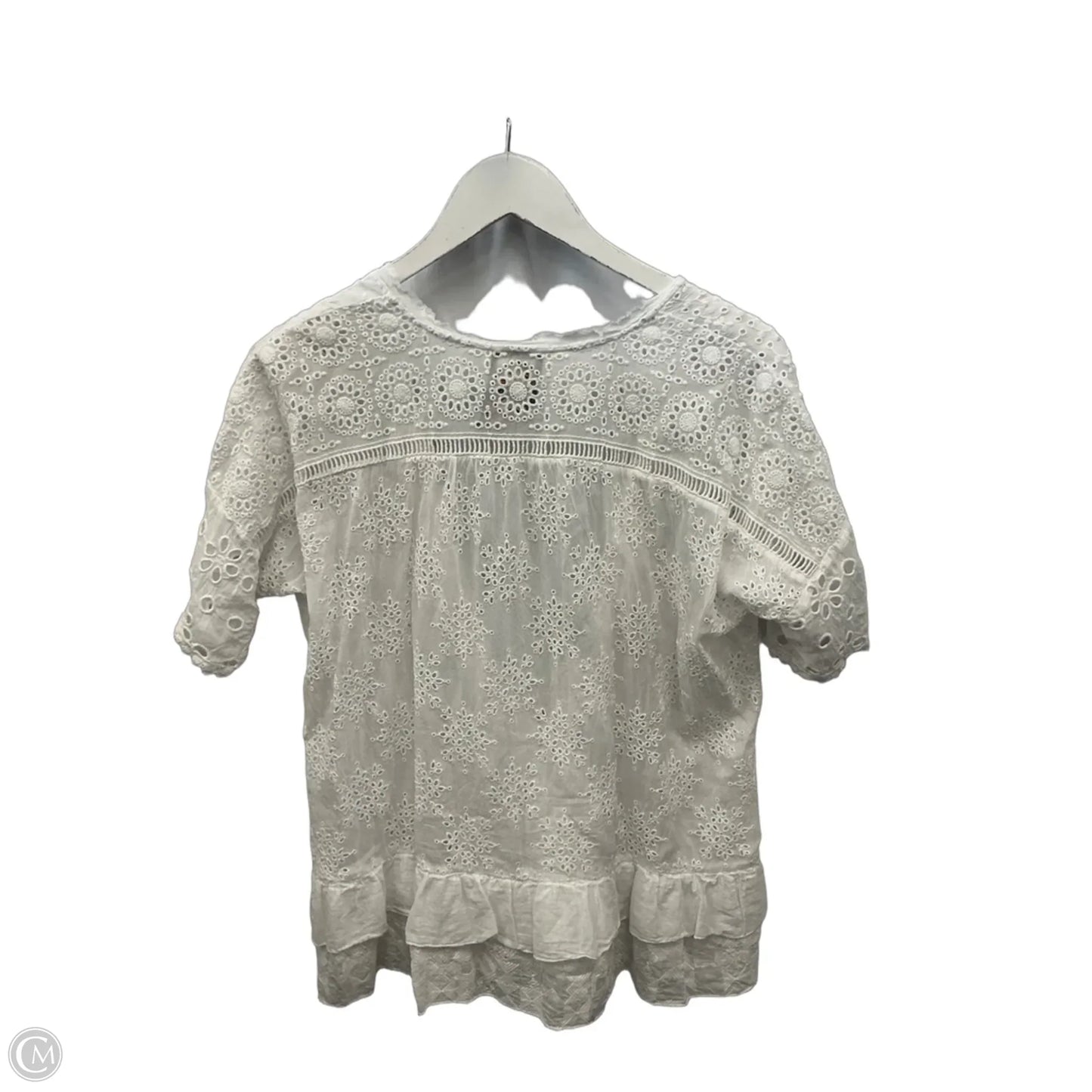 Top Short Sleeve By Johnny Was In White, Size: S