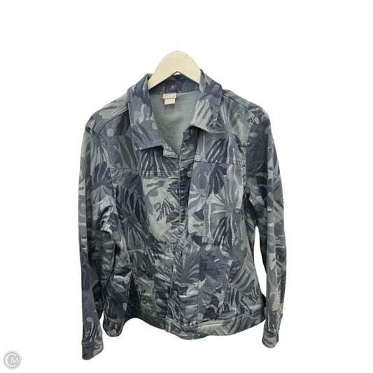 Jacket Denim By Chicos In Blue Denim, Size: Xl