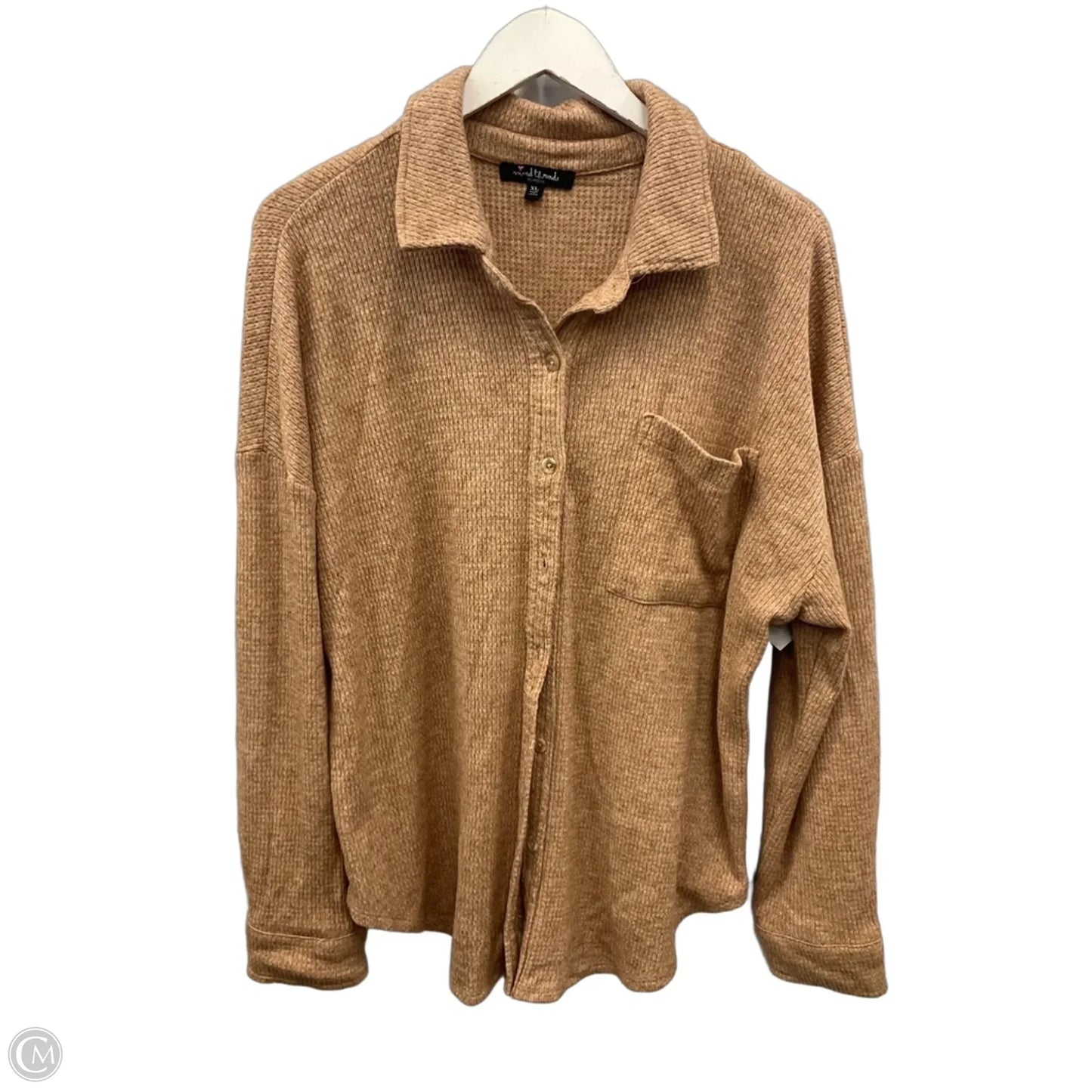 Top Long Sleeve By Clothes Mentor In Tan, Size: Xl