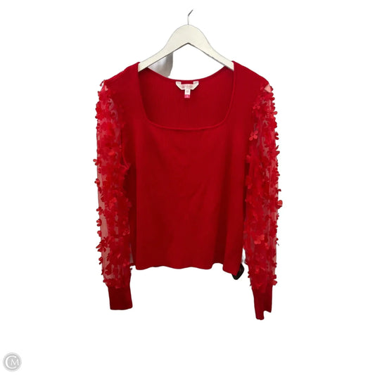 Top Long Sleeve By No Boundaries In Red, Size: 1x