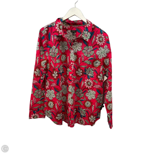 Top Long Sleeve By Talbots In Red, Size: Xl