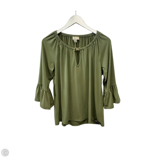 Top 3/4 Sleeve By Michael By Michael Kors In Green, Size: M