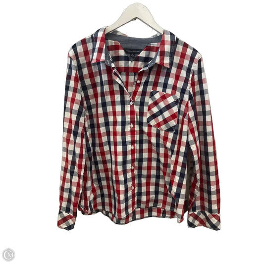 Top Long Sleeve By Tommy Hilfiger In Blue & Red & White, Size: Xl